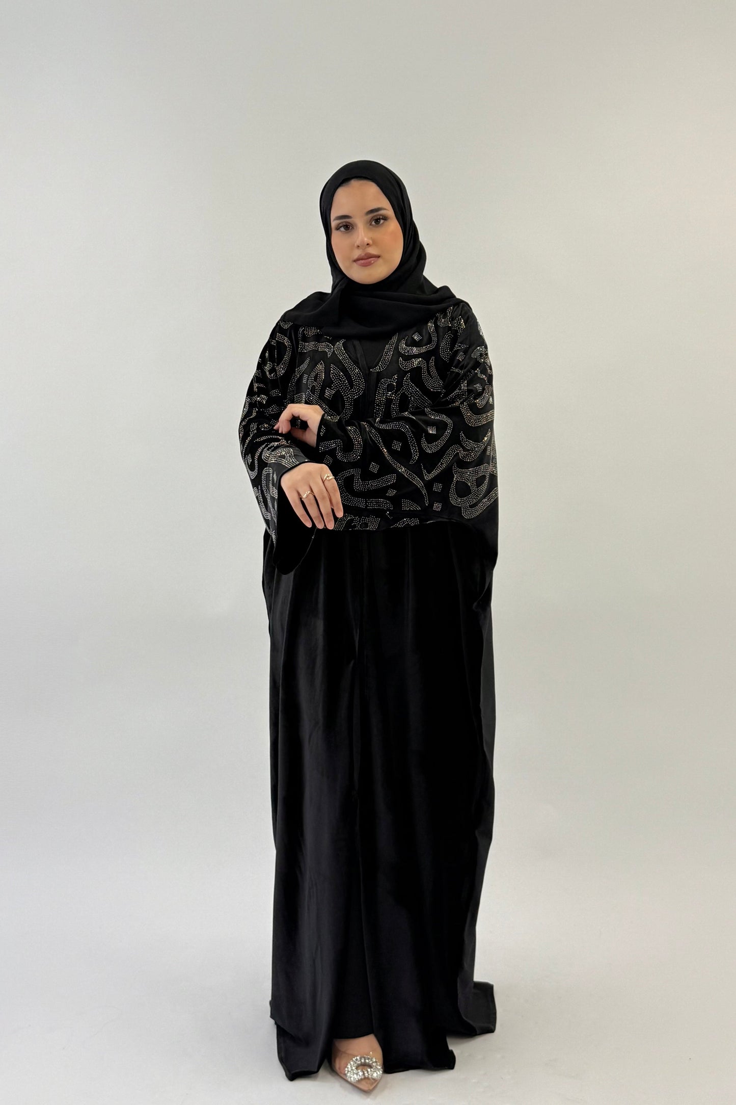Amira - Arabic embellished velvet abaya