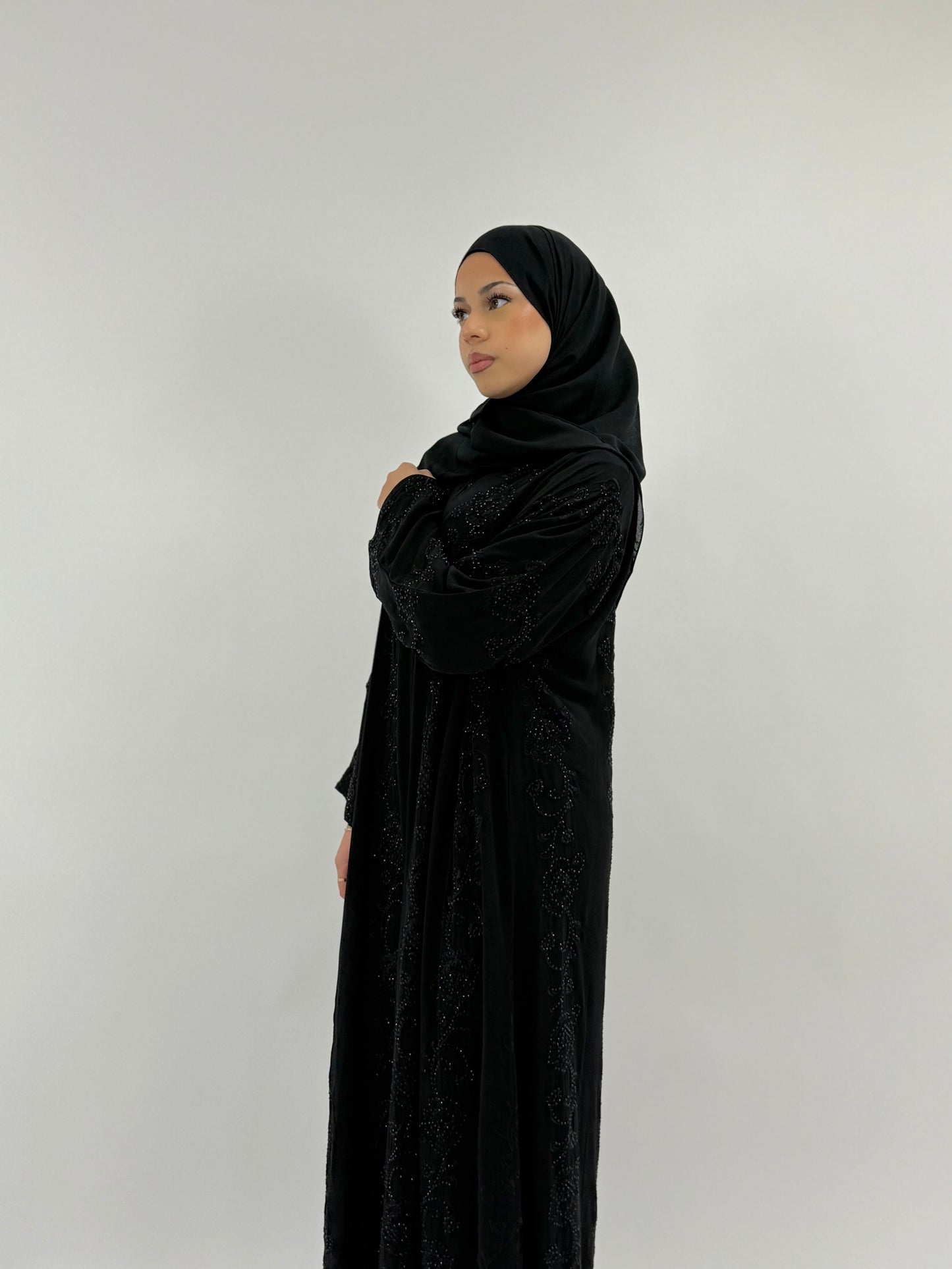 Amani - Black Embellished Abaya