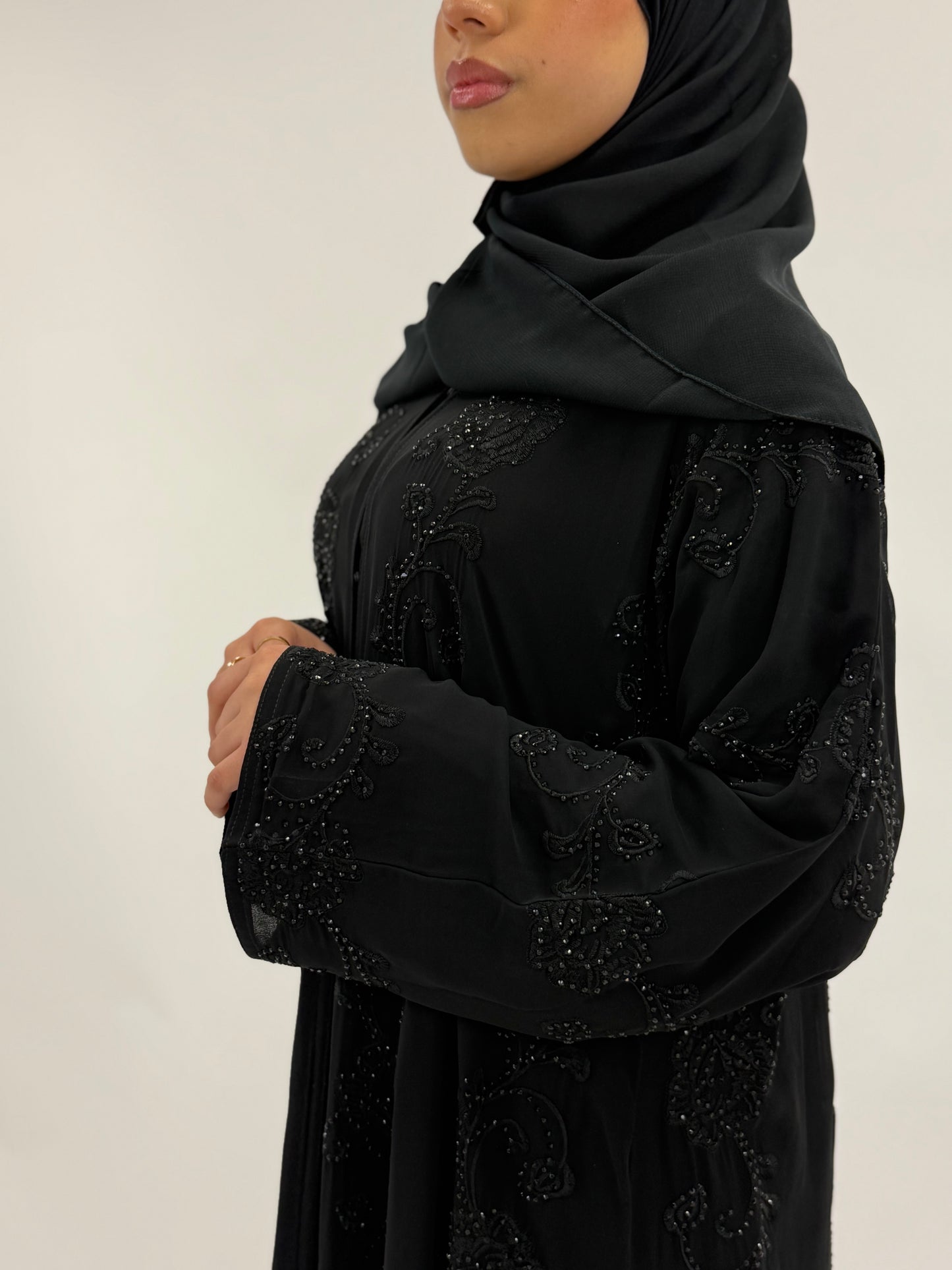 Amani - Black Embellished Abaya