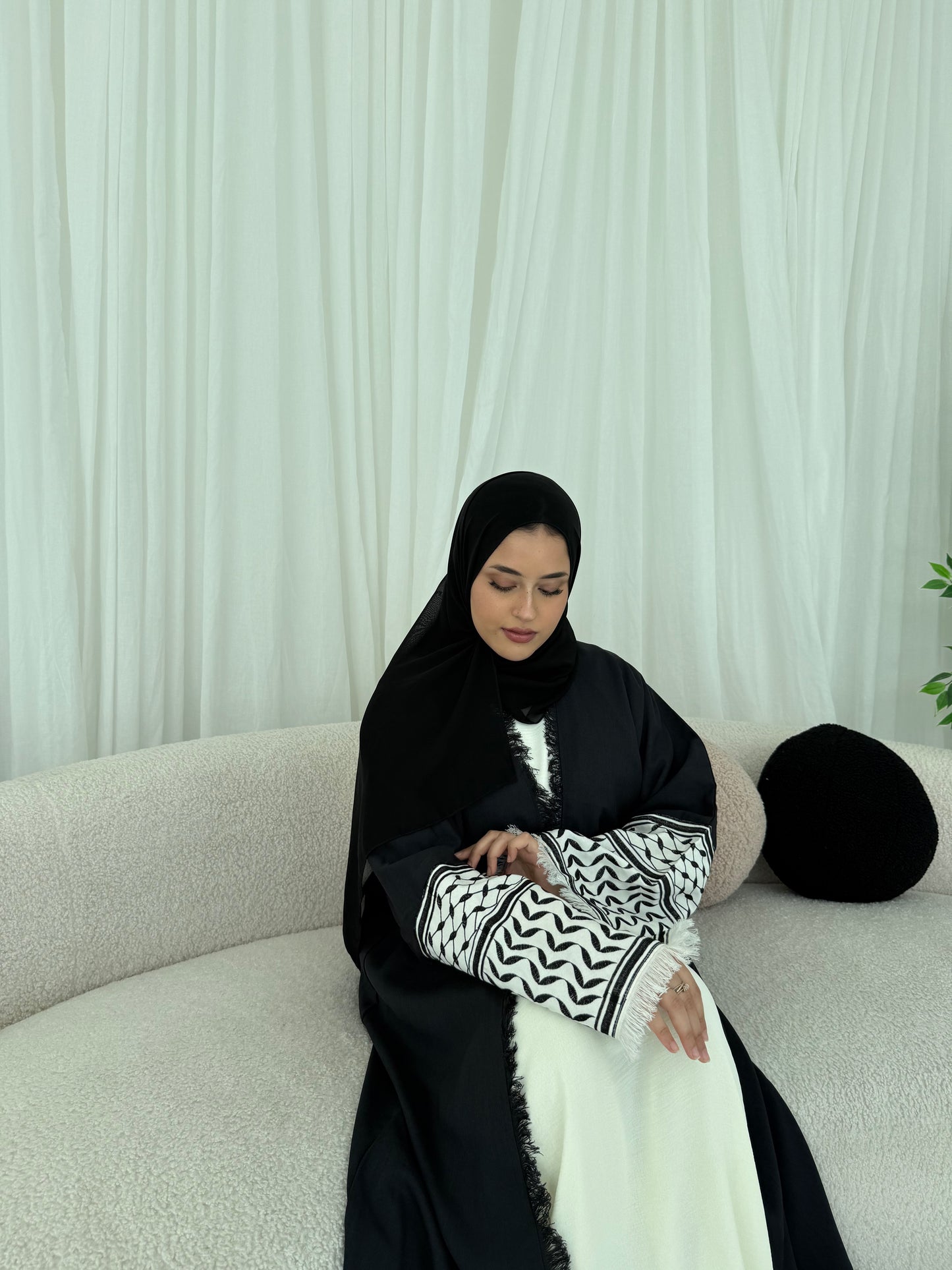 Black Keffiyeh Abaya