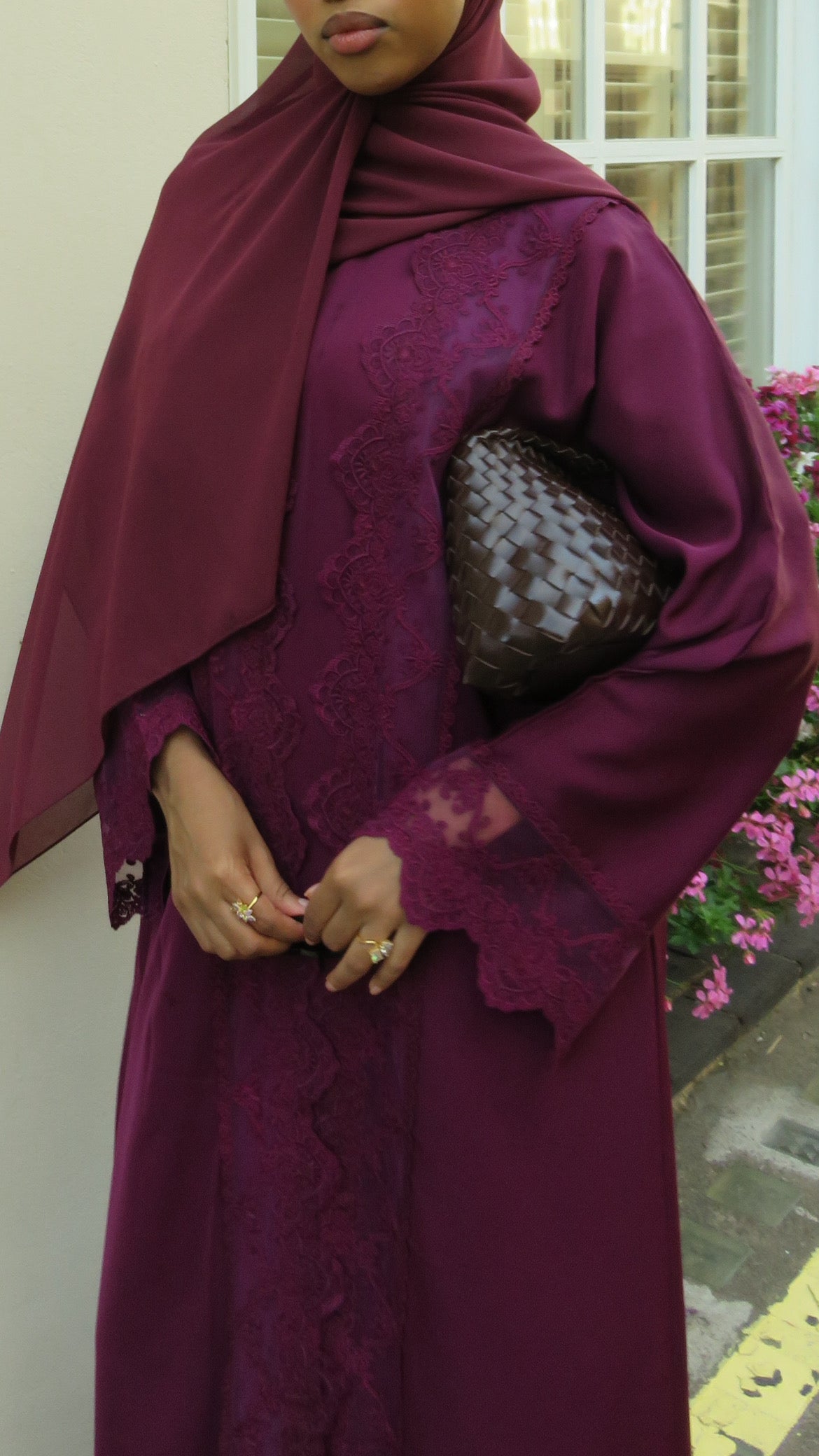 Yara abaya Plum