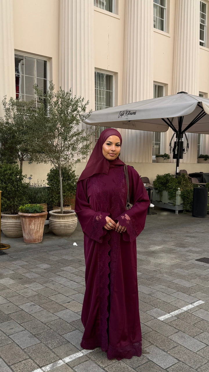 Yara abaya Plum